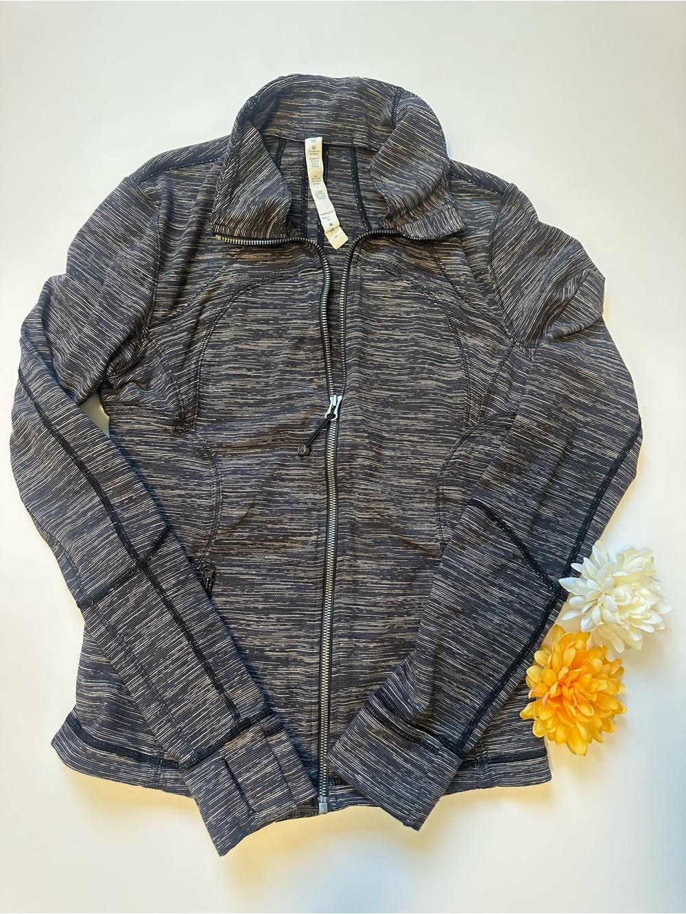 lululemon athletica Heathered Charcoal Gray Zip Front Bomber Jacket